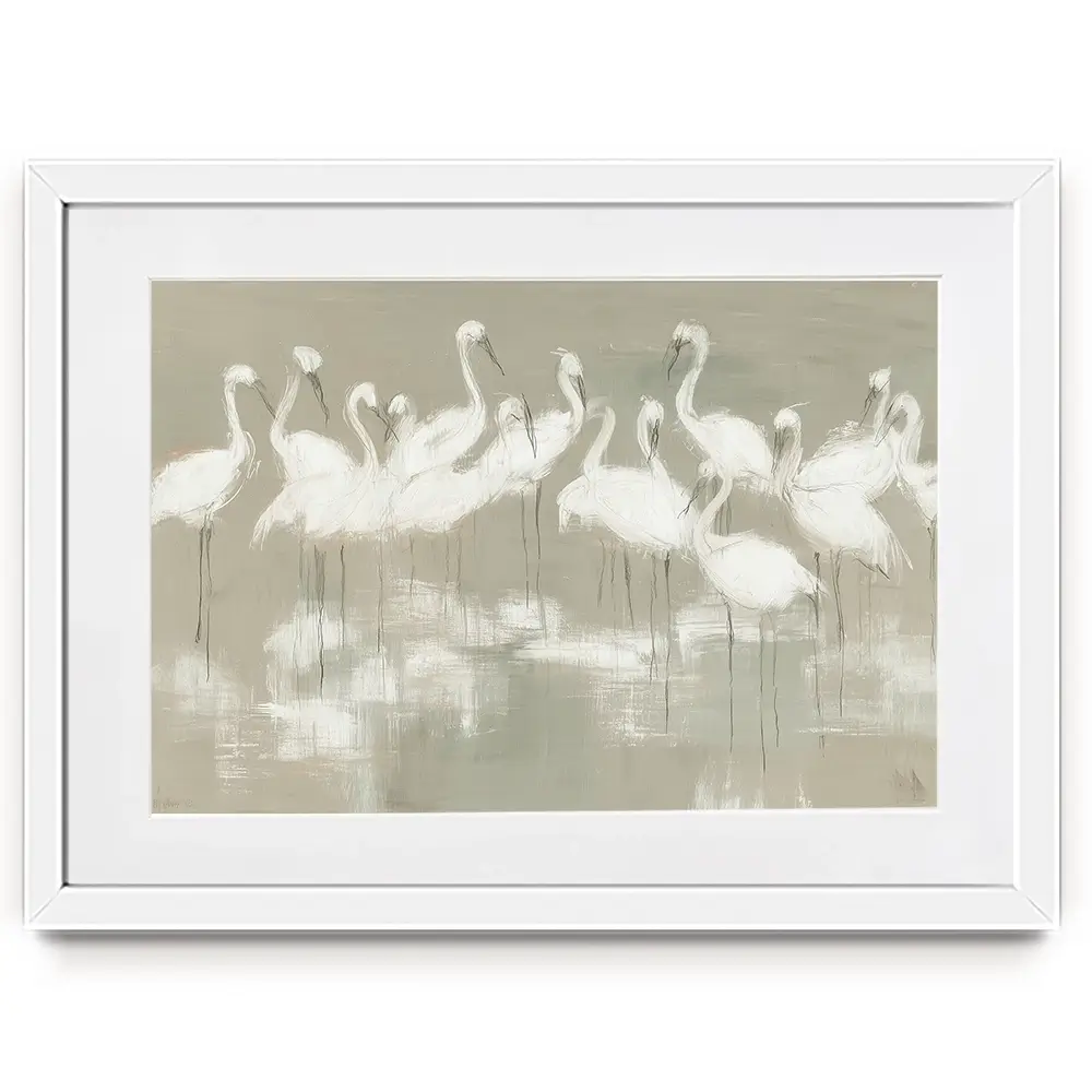 Egret Wading Gather Framed Art Print Egret Wading Gather Framed Art Print wall art product Chromatic Storm Studio