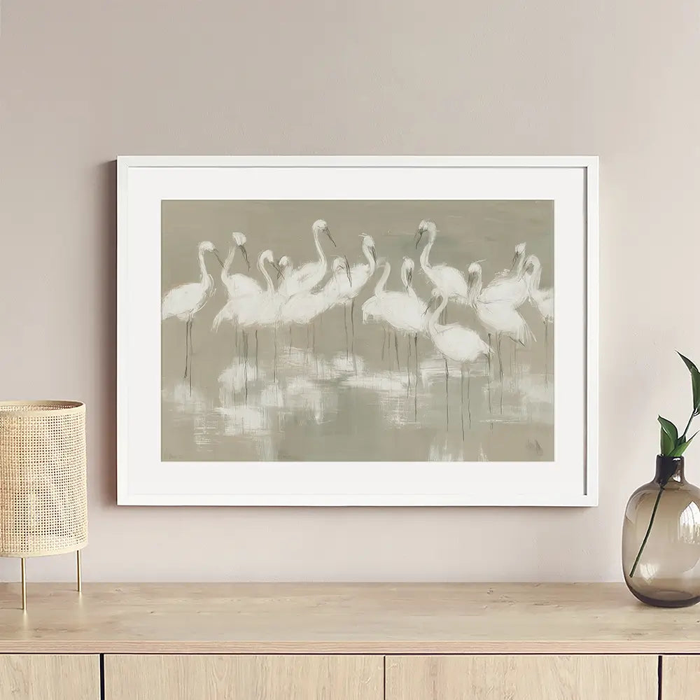 Egret Wading Gather Framed Art Print Egret Wading Gather Framed Art Print wall art product Chromatic Storm Studio