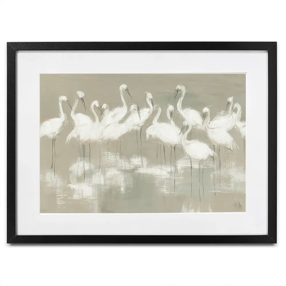 Egret Wading Gather Framed Art Print Egret Wading Gather Framed Art Print wall art product Chromatic Storm Studio