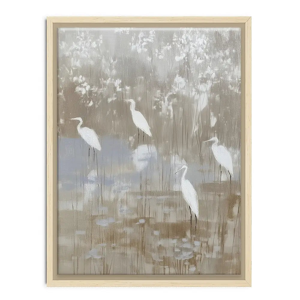 Egrets Among Reeds Canvas Print Egrets Among Reeds Canvas Print wall art product Chromatic Storm Studio