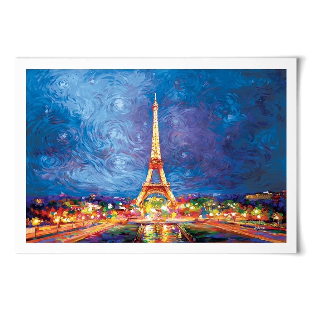 Eiffel Tower And Night Sky Art Print Eiffel Tower And Night Sky Art Print wall art product Leon Devenice