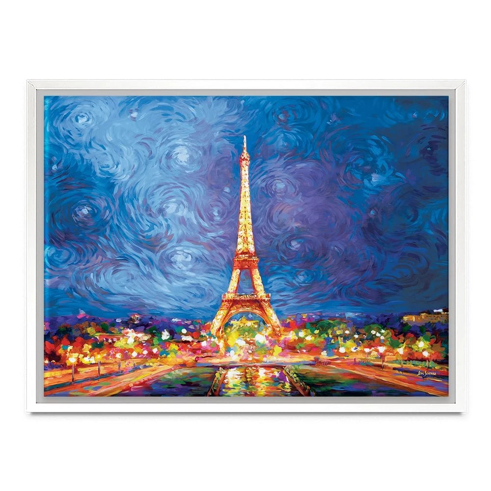 Eiffel Tower And Night Sky Canvas Print Eiffel Tower And Night Sky Canvas Print wall art product Leon Devenice