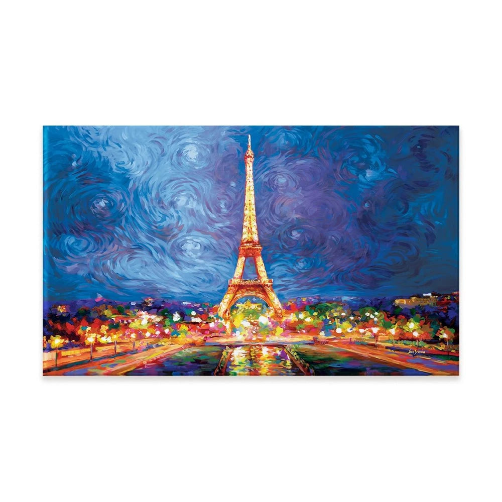 Eiffel Tower And Night Sky Canvas Print Eiffel Tower And Night Sky Canvas Print wall art product Leon Devenice