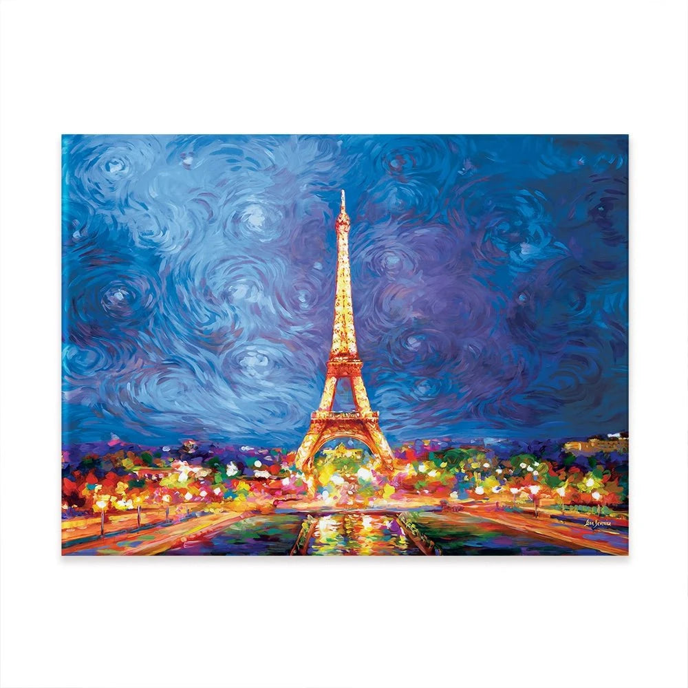 Eiffel Tower And Night Sky Canvas Print Eiffel Tower And Night Sky Canvas Print wall art product Leon Devenice