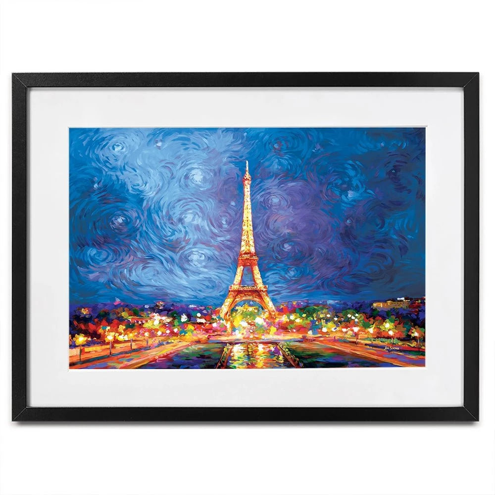 Eiffel Tower And Night Sky Framed Art Print Eiffel Tower And Night Sky Framed Art Print wall art product Leon Devenice