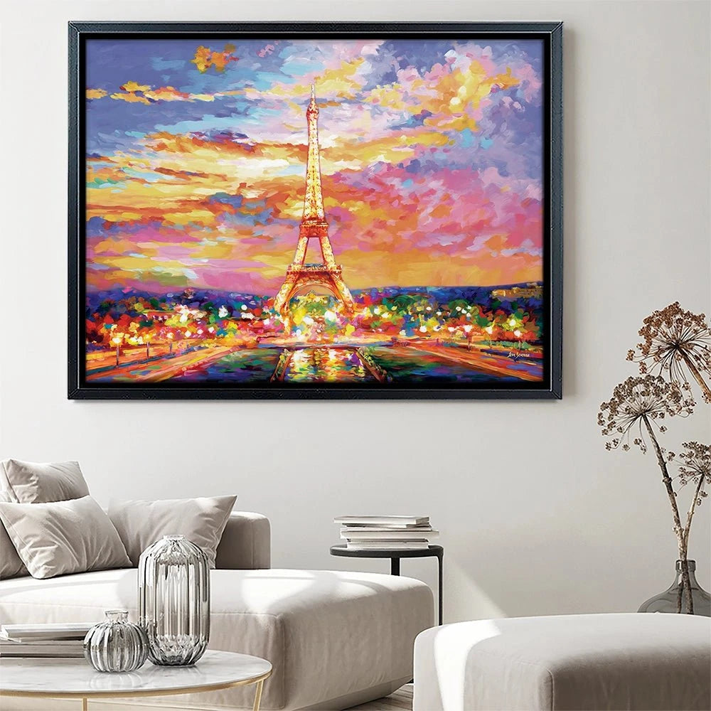Eiffel Tower At Sunset Canvas Print Eiffel Tower At Sunset Canvas Print wall art product Leon Devenice