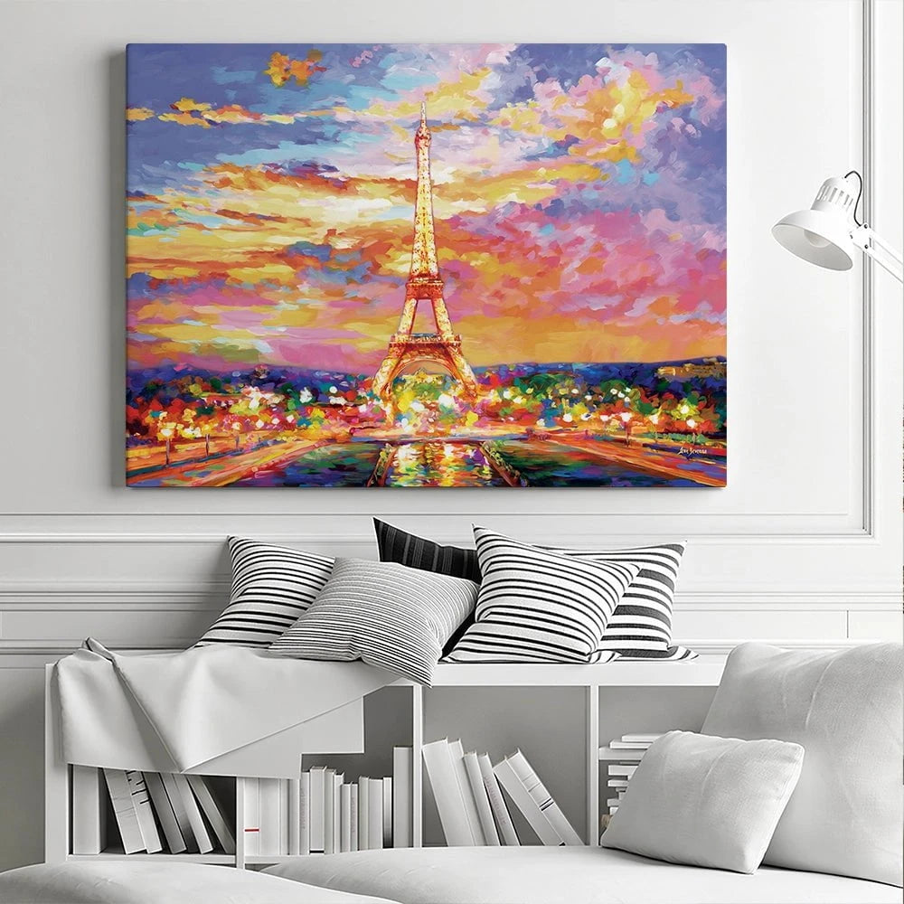 Eiffel Tower At Sunset Canvas Print Eiffel Tower At Sunset Canvas Print wall art product Leon Devenice