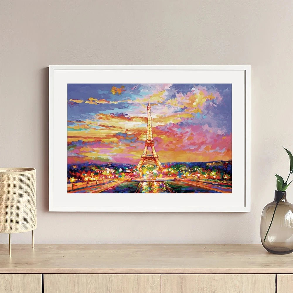Eiffel Tower At Sunset Framed Art Print Eiffel Tower At Sunset Framed Art Print wall art product Leon Devenice