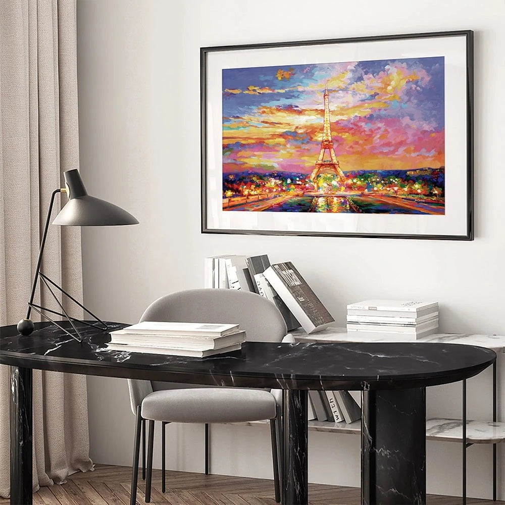 Eiffel Tower At Sunset Framed Art Print Eiffel Tower At Sunset Framed Art Print wall art product Leon Devenice