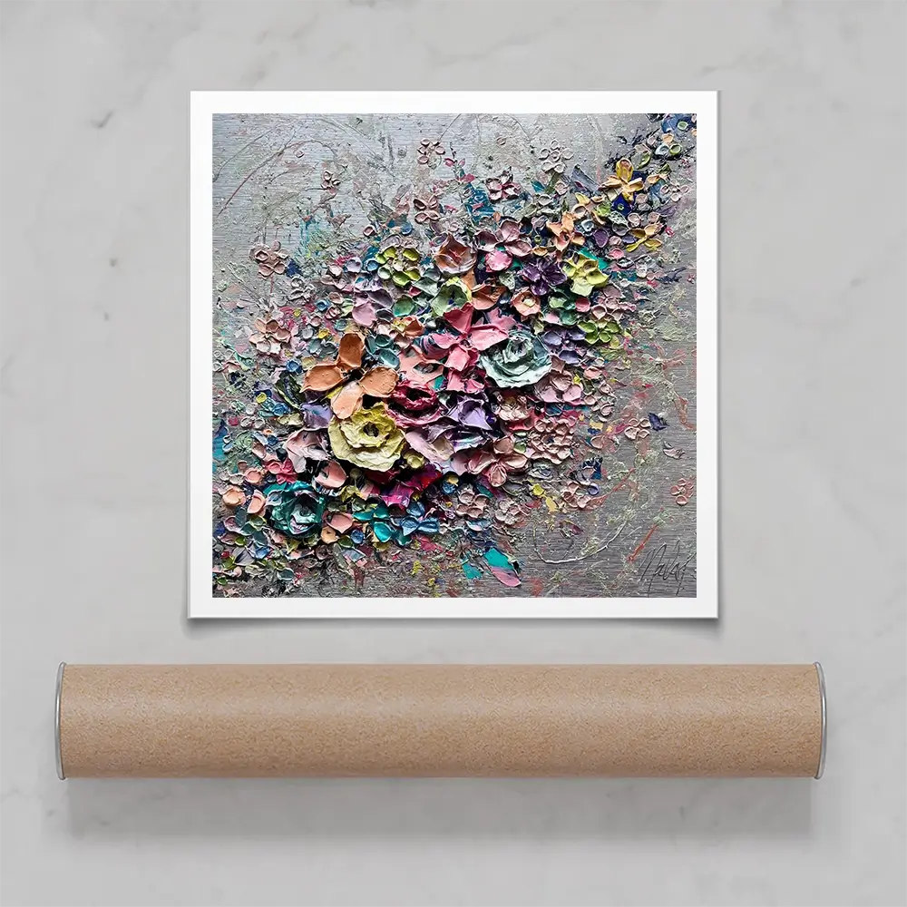 Electric Love Square Art Print Electric Love Square Art Print wall art product Nada Khatib