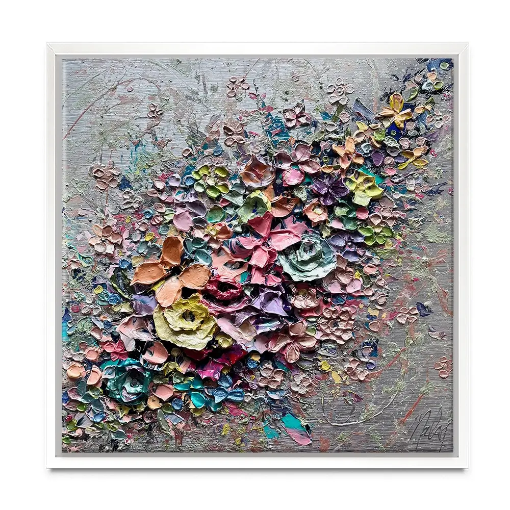 Electric Love Square Canvas Print Electric Love Square Canvas Print wall art product Nada Khatib