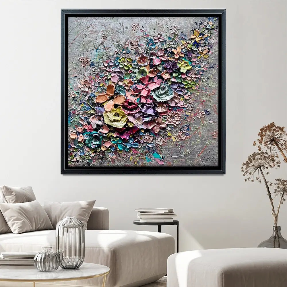 Electric Love Square Canvas Print Electric Love Square Canvas Print wall art product Nada Khatib