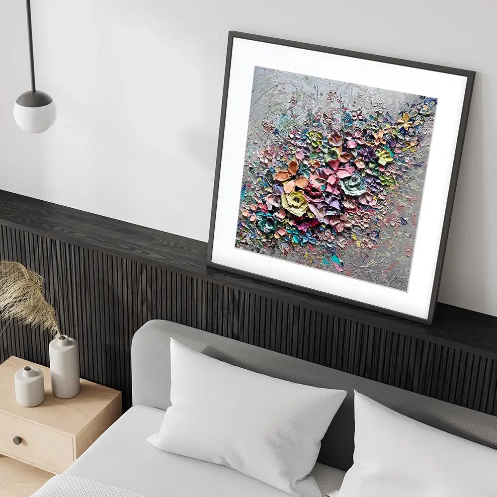 Electric Love Square Framed Art Print Electric Love Square Framed Art Print wall art product Nada Khatib