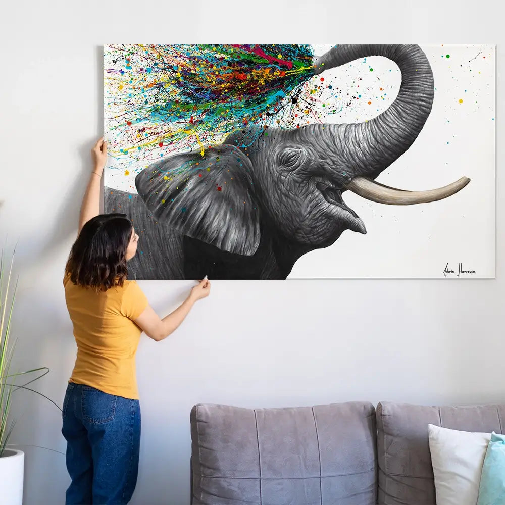 Elephant Elation Oversized Canvas Print Elephant Elation Oversized Canvas Print wall art product Art Print Shop