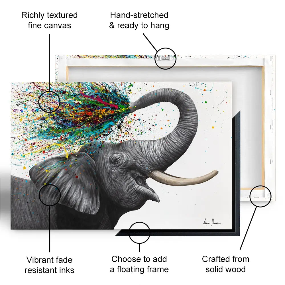 Elephant Elation Oversized Canvas Print Elephant Elation Oversized Canvas Print wall art product Ashvin Harrison