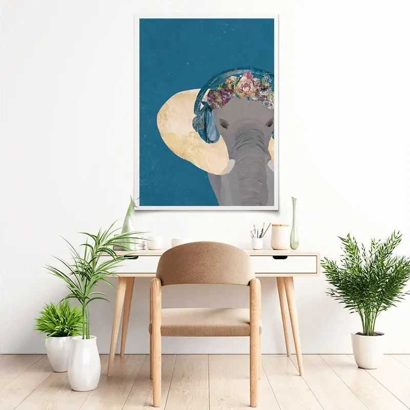 Elephant In Floral Crown Art Print Elephant In Floral Crown Art Print wall art product Sarah Manovski