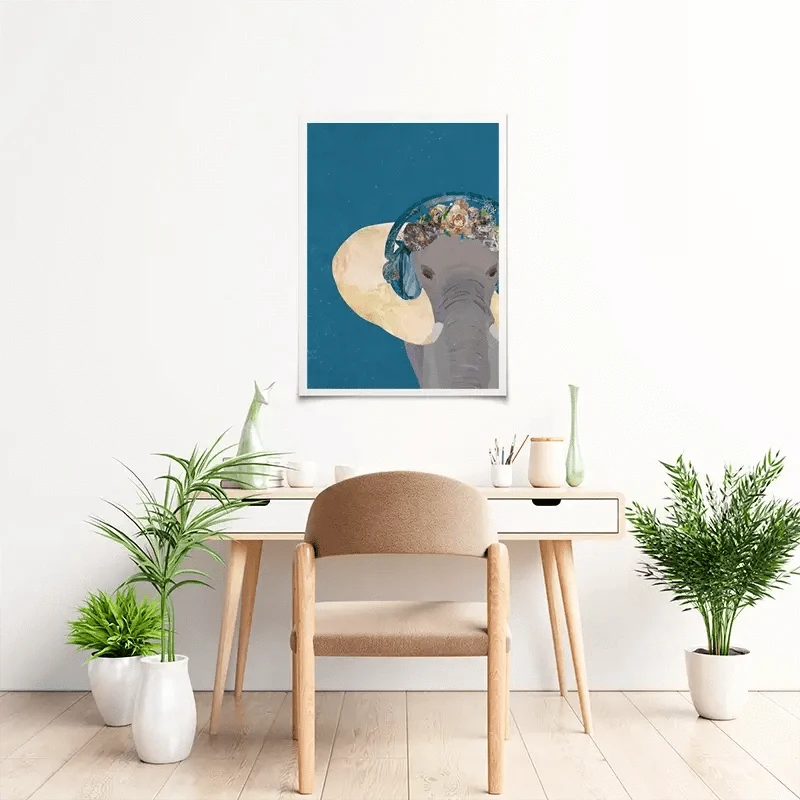 Elephant In Floral Crown Art Print Elephant In Floral Crown Art Print wall art product Sarah Manovski
