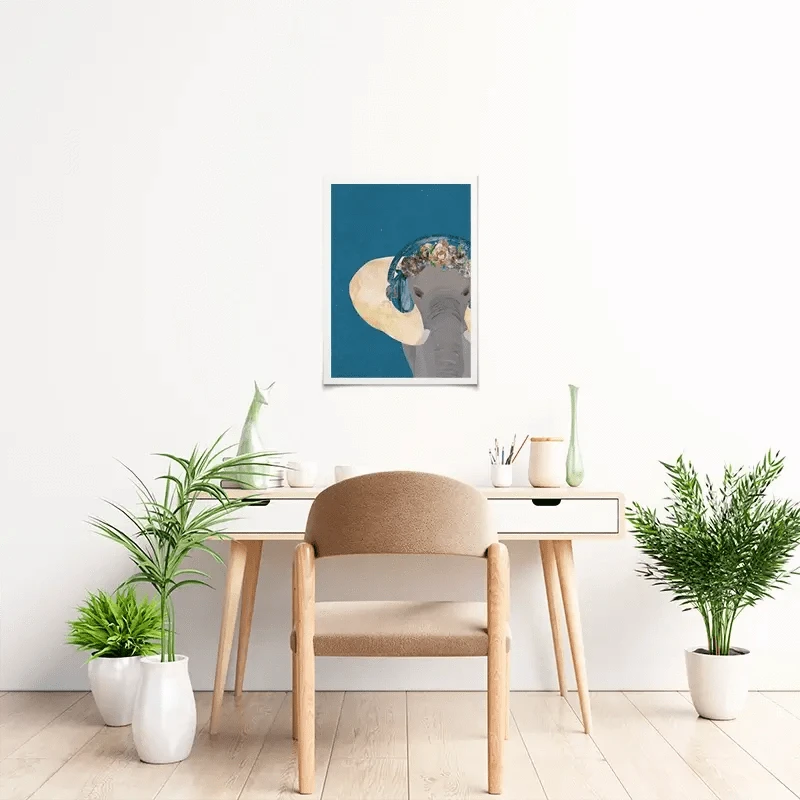 Elephant In Floral Crown Art Print Elephant In Floral Crown Art Print wall art product Sarah Manovski