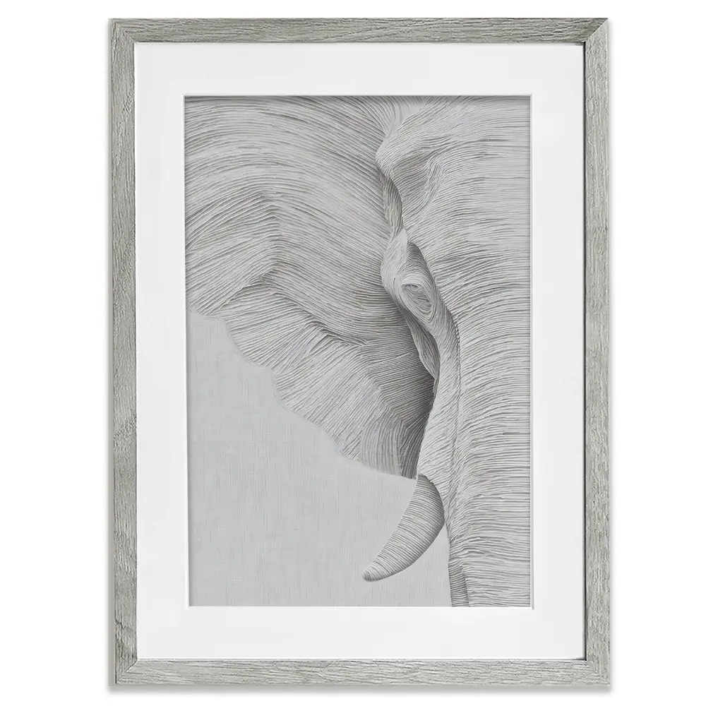 Elephant Line Work Framed Art Print Elephant Line Work Framed Art Print wall art product LSR Design Studio - Independent