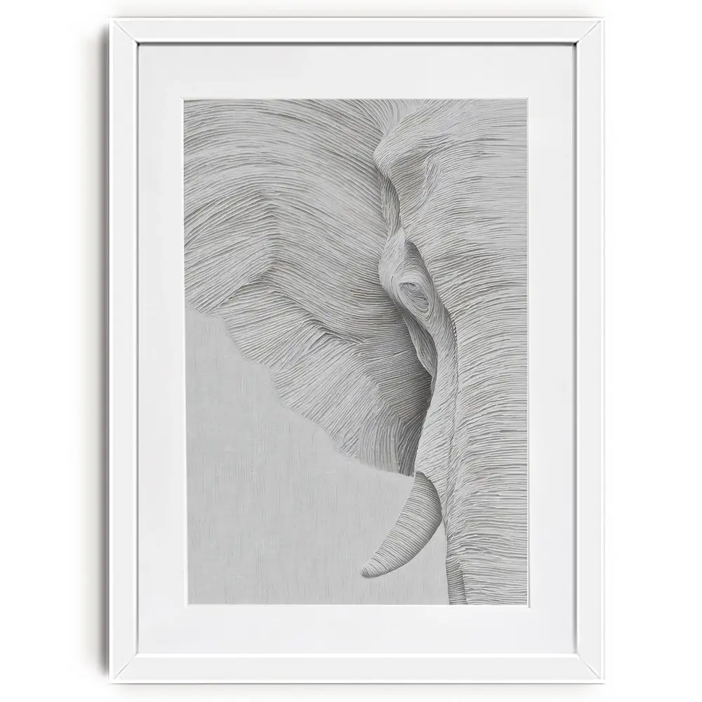 Elephant Line Work Framed Art Print Elephant Line Work Framed Art Print wall art product LSR Design Studio - Independent