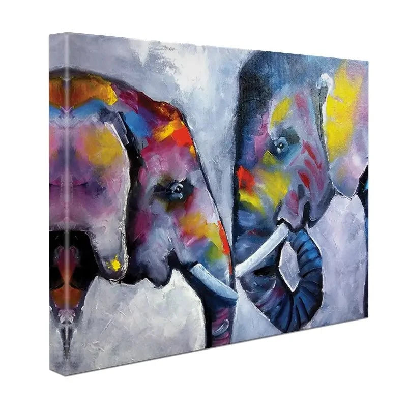 Elephant Pair Oil Painting Canvas Print Elephant Pair Oil Painting Canvas Print wall art product kumachenkova / Shutterstock