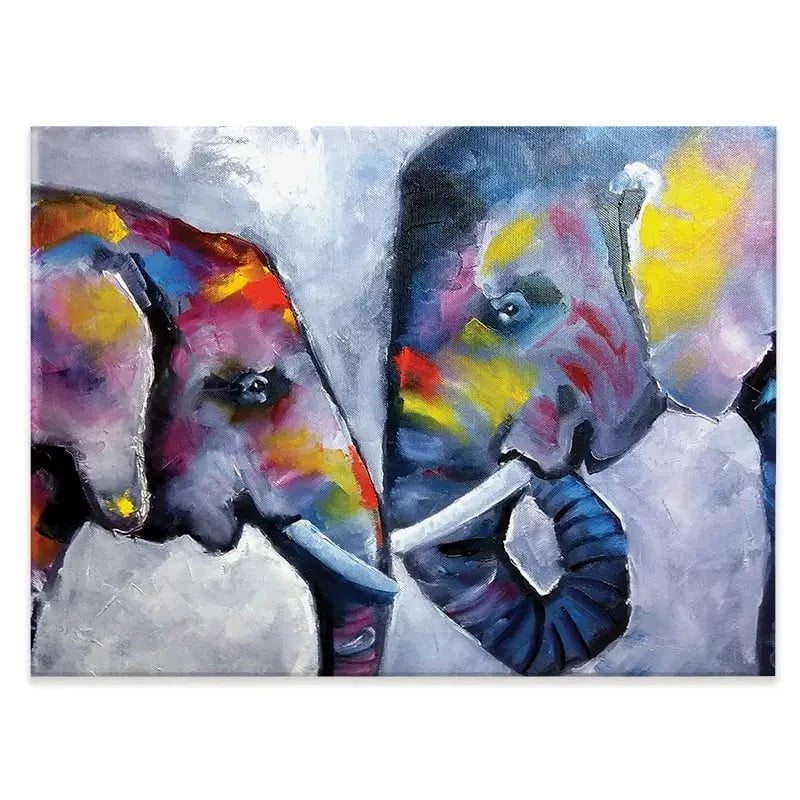 Elephant Pair Oil Painting Canvas Print Elephant Pair Oil Painting Canvas Print wall art product kumachenkova / Shutterstock