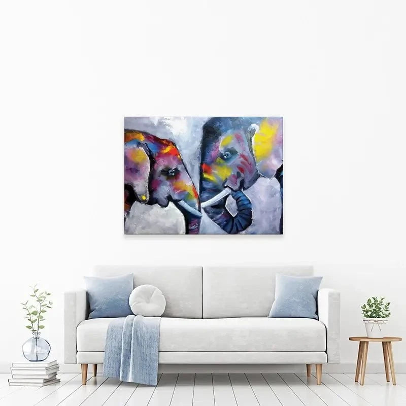 Elephant Pair Oil Painting Canvas Print Elephant Pair Oil Painting Canvas Print wall art product kumachenkova / Shutterstock
