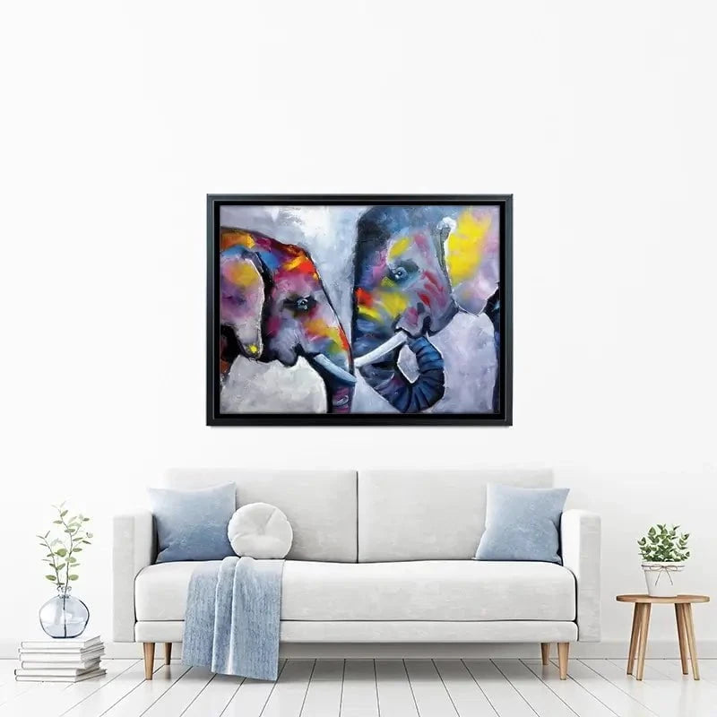 Elephant Pair Oil Painting Canvas Print Elephant Pair Oil Painting Canvas Print wall art product kumachenkova / Shutterstock