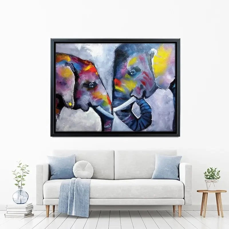 Elephant Pair Oil Painting Canvas Print Elephant Pair Oil Painting Canvas Print wall art product kumachenkova / Shutterstock