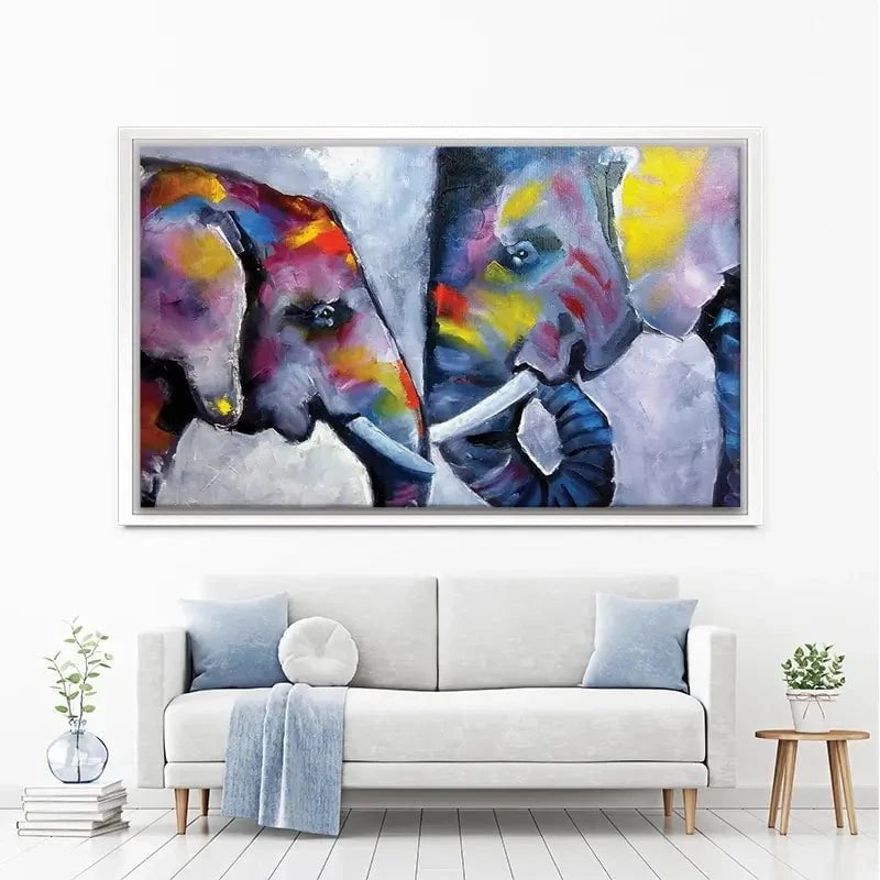 Elephant Pair Oil Painting Canvas Print Elephant Pair Oil Painting Canvas Print wall art product kumachenkova / Shutterstock