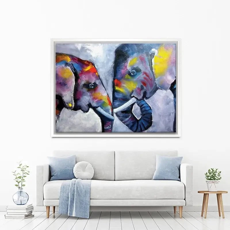 Elephant Pair Oil Painting Canvas Print Elephant Pair Oil Painting Canvas Print wall art product kumachenkova / Shutterstock