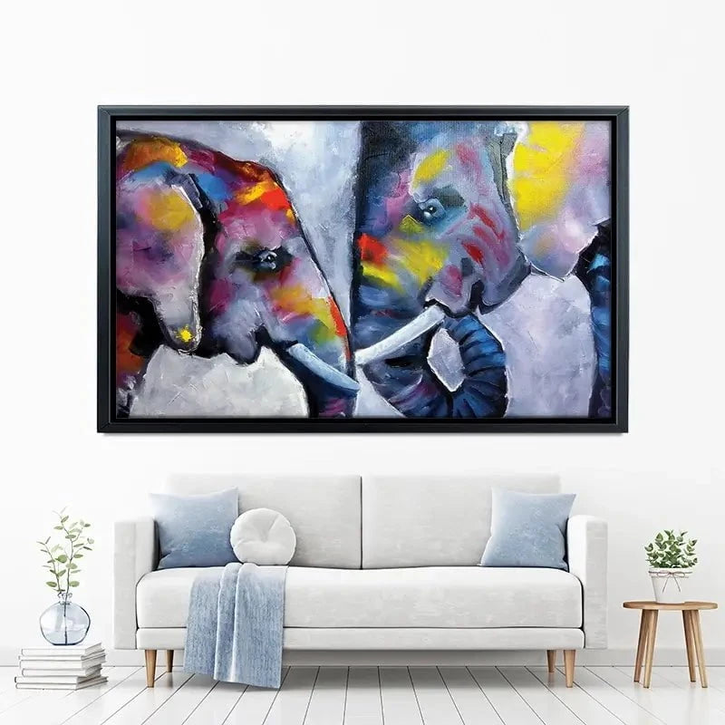Elephant Pair Oil Painting Canvas Print Elephant Pair Oil Painting Canvas Print wall art product kumachenkova / Shutterstock