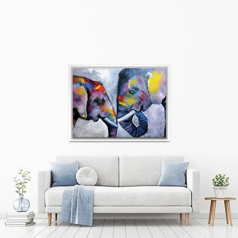 Elephant Pair Oil Painting Canvas Print Elephant Pair Oil Painting Canvas Print wall art product kumachenkova / Shutterstock