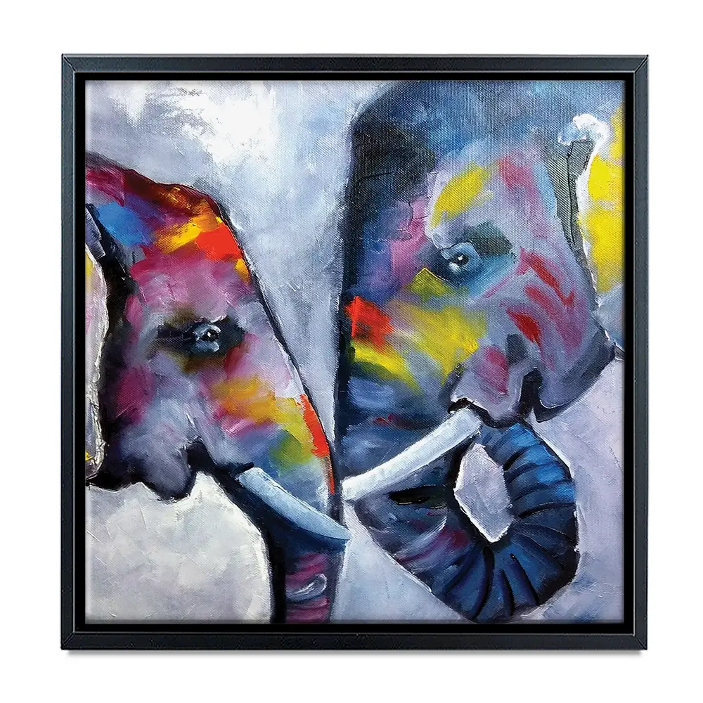 Elephant Pair Oil Painting Square Canvas Print Elephant Pair Oil Painting Square Canvas Print wall art product kumachenkova / Shutterstock