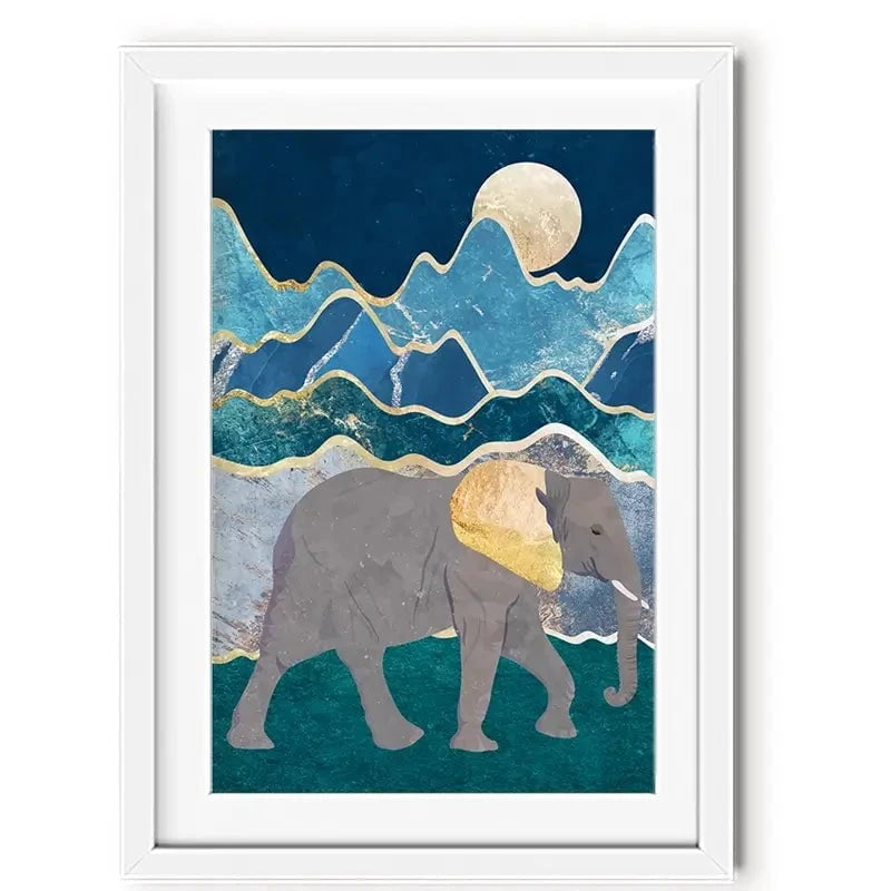Elephants In The Mountains Framed Art Print Elephants In The Mountains Framed Art Print wall art product Sarah Manovski