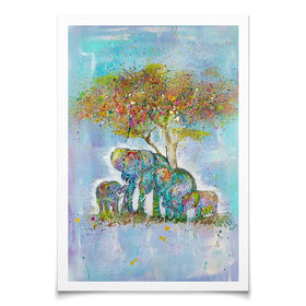 Elephants Under The Tree Art Print Elephants Under The Tree Art Print wall art product Jamie Taylor