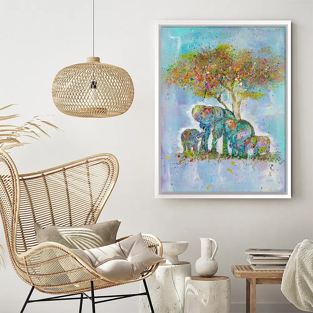 Elephants Under The Tree Canvas Print Elephants Under The Tree Canvas Print wall art product Jamie Taylor