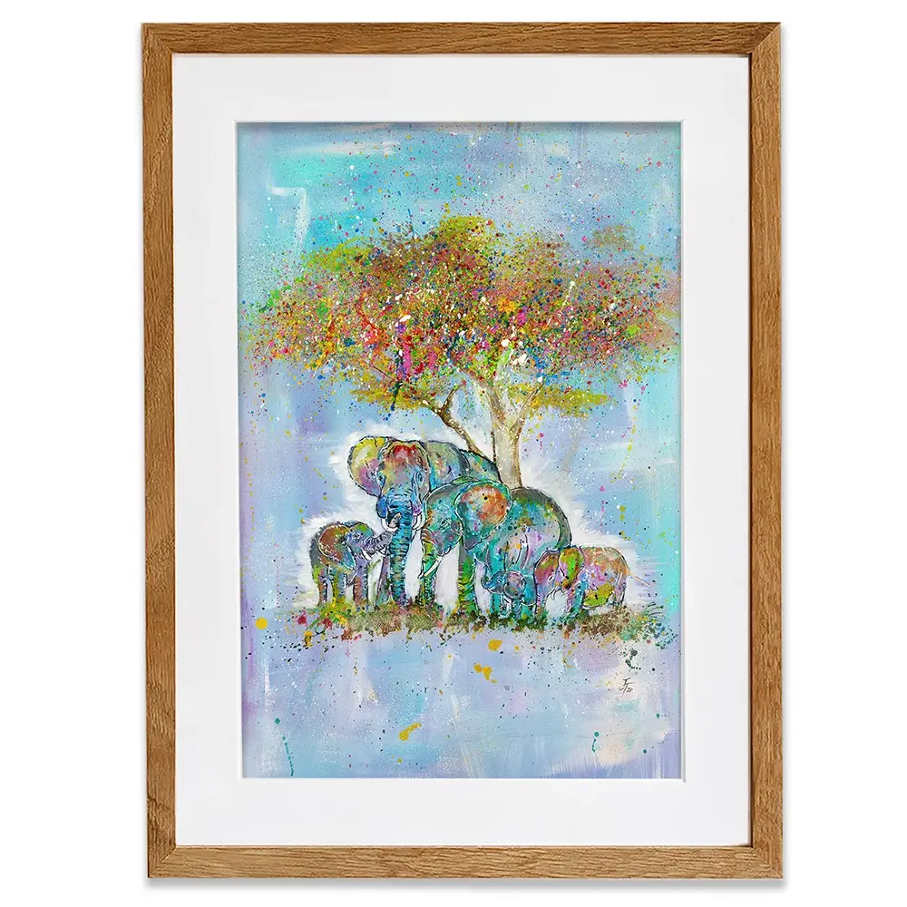 Elephants Under The Tree Framed Art Print Elephants Under The Tree Framed Art Print wall art product Jamie Taylor
