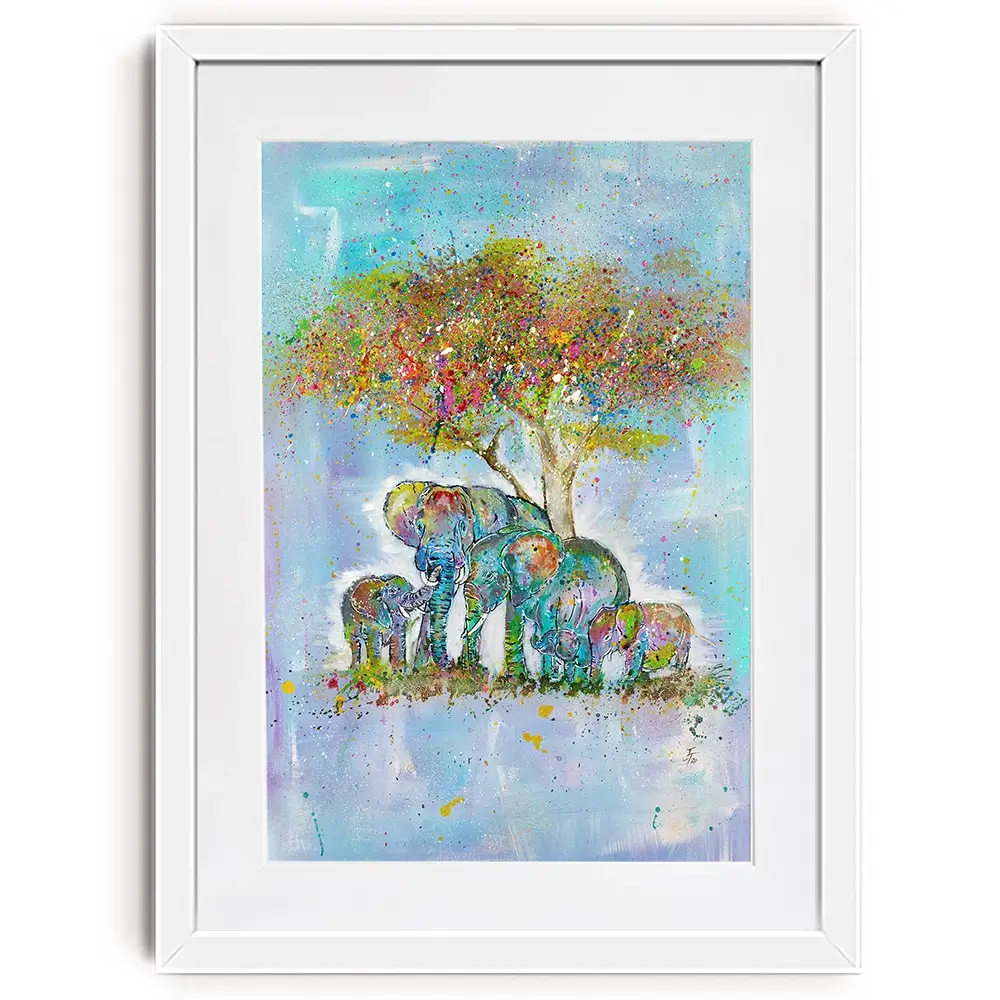 Elephants Under The Tree Framed Art Print Elephants Under The Tree Framed Art Print wall art product Jamie Taylor