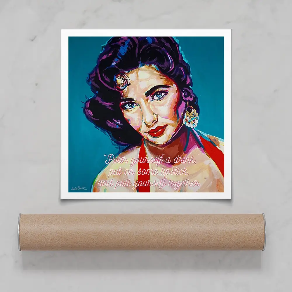 Elizabeth Taylor Square Art Print Elizabeth Taylor Square Art Print wall art product Juliet Stockton