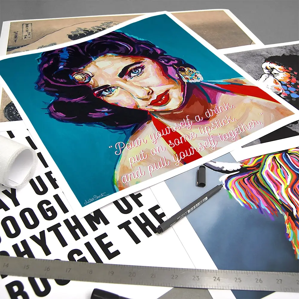 Elizabeth Taylor Square Art Print Elizabeth Taylor Square Art Print wall art product Juliet Stockton