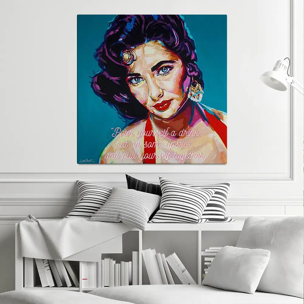 Elizabeth Taylor Square Canvas Print Elizabeth Taylor Square Canvas Print wall art product Juliet Stockton