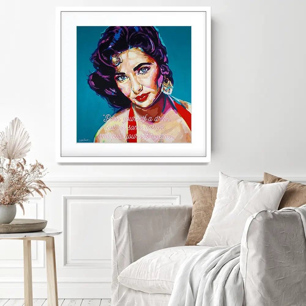 Elizabeth Taylor Square Framed Art Print Elizabeth Taylor Square Framed Art Print wall art product Juliet Stockton