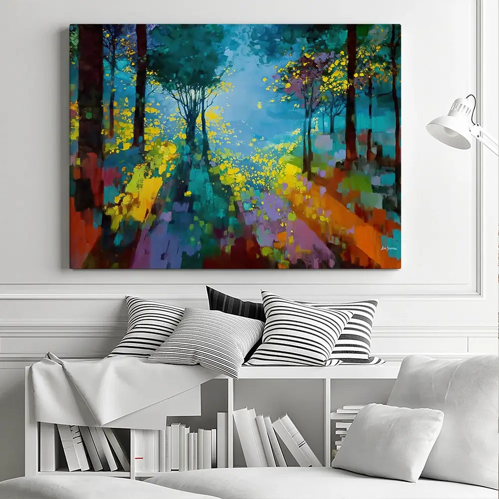 Enchanted Colourful Forest Canvas Print Enchanted Colourful Forest Canvas Print wall art product Leon Devenice
