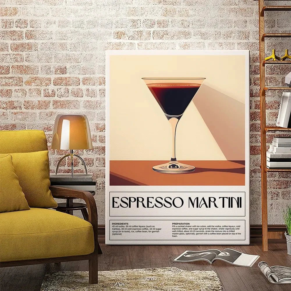 Espresso Martini Recipe Canvas Print Espresso Martini Recipe Canvas Print wall art product Art Print Shop