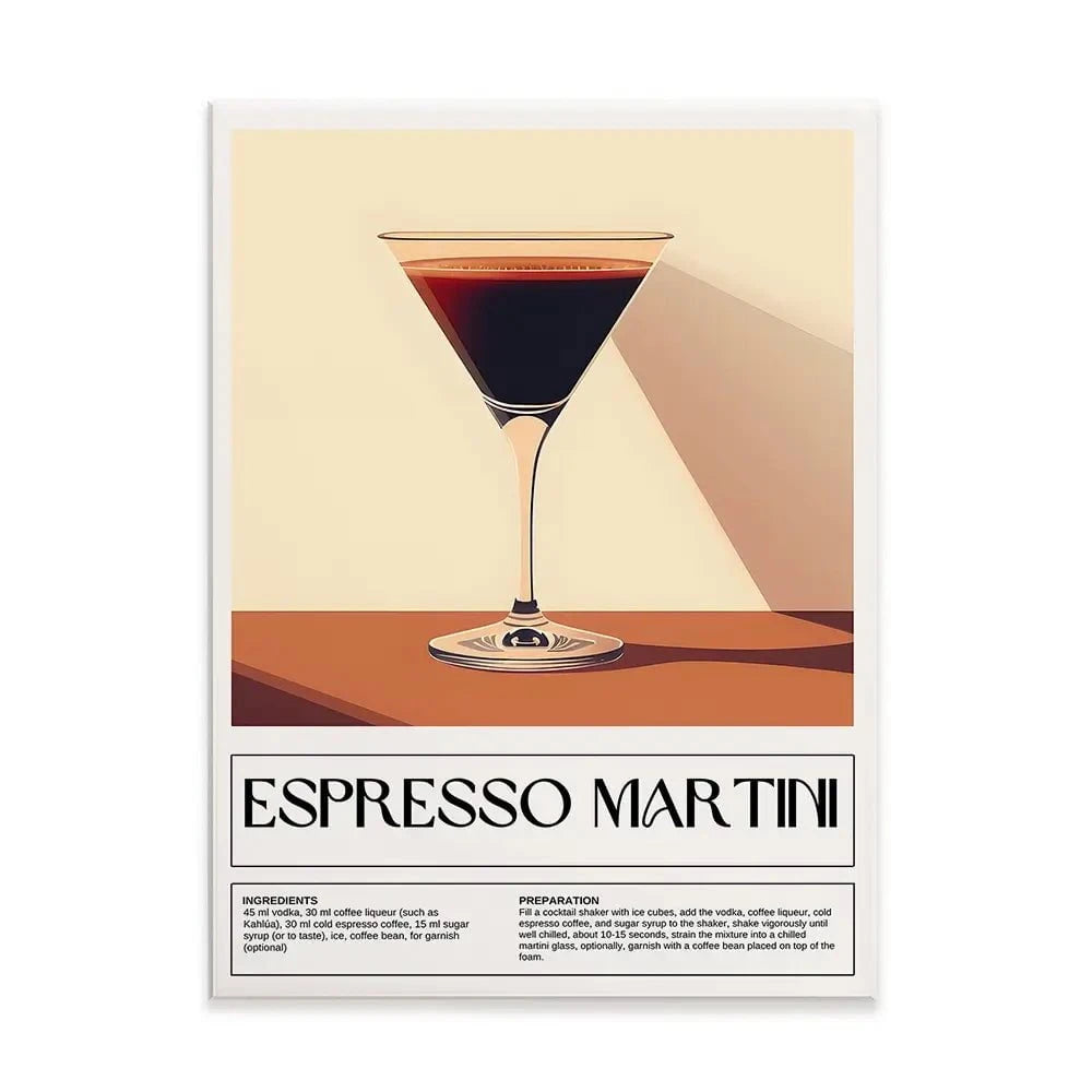 Espresso Martini Recipe Canvas Print Espresso Martini Recipe Canvas Print wall art product Art Print Shop