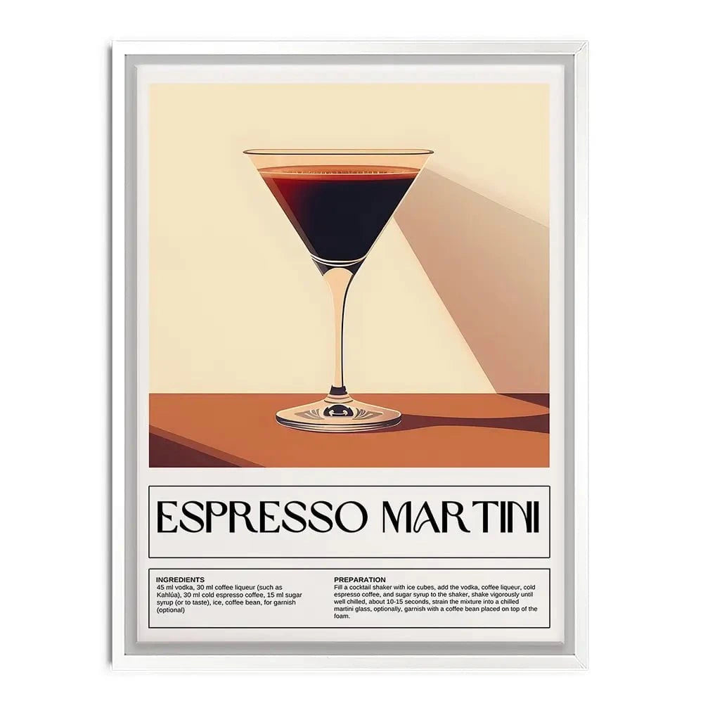 Espresso Martini Recipe Canvas Print Espresso Martini Recipe Canvas Print wall art product Art Print Shop