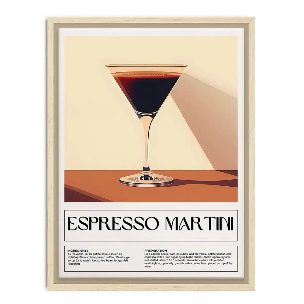 Espresso Martini Recipe Canvas Print Espresso Martini Recipe Canvas Print wall art product Art Print Shop
