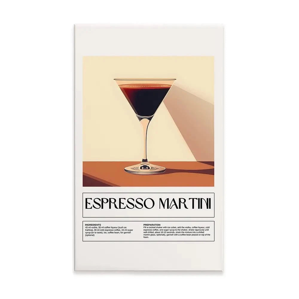 Espresso Martini Recipe Canvas Print Espresso Martini Recipe Canvas Print wall art product Art Print Shop