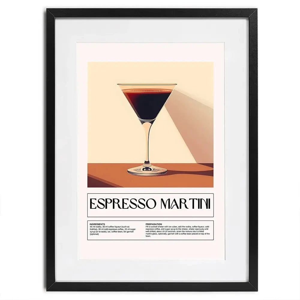 Espresso Martini Recipe Framed Art Print Espresso Martini Recipe Framed Art Print wall art product Art Print Shop